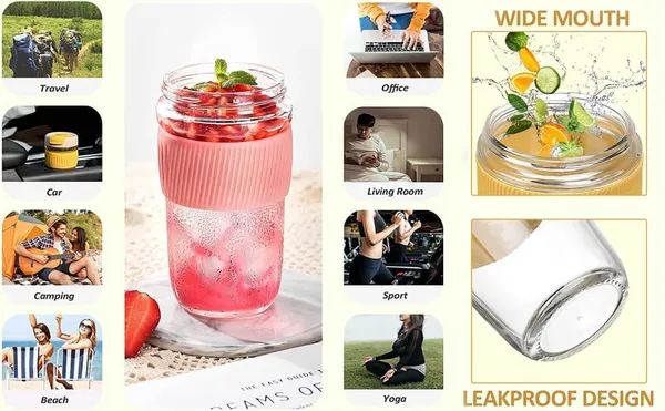 Dual_lid_Reusable_Portable_Leak_Proof_Coffee_Cup_with_Straw_&_Airtight_Lid,_High_Temperature_Resistance_Glass_Sipper_with_Silicone_Sleeve,_BPA_Free_Car_Travel_Mason_Jar_400_ML,_Yellow