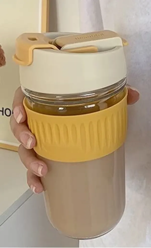 Dual_lid_Reusable_Portable_Leak_Proof_Coffee_Cup_with_Straw_&_Airtight_Lid,_High_Temperature_Resistance_Glass_Sipper_with_Silicone_Sleeve,_BPA_Free_Car_Travel_Mason_Jar_400_ML,_Yellow