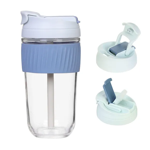 Pack_of_2,_Dual_lid_Reusable_Portable_Leak_Proof_Coffee_Cup_with_Straw_&_Airtight_Lid,_Temperature_Resistance_Glass_Sipper_with_Silicone_Sleeve,_Car_Travel_Mason_Jar_400_ML,_Green