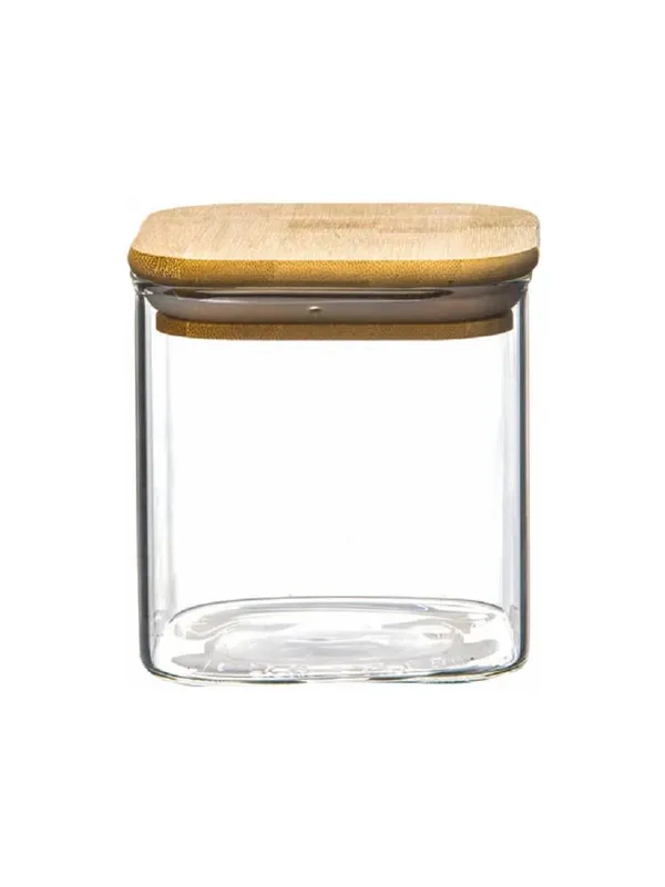 750_ML_Borosilicate_Glass_Jars_with_Silcone_Seal_Airtight_Bamboo_Lids_Tea_Container_Clear_Kitchen_Storage_Jar_with_Bamboo_Shelf_Kitchen_Canister_Set,_Clear