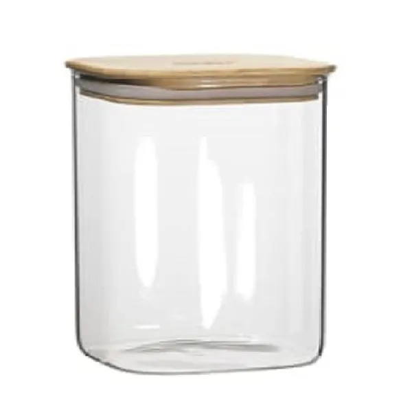 950_ML_Borosilicate_Glass_Jars_with_Silcone_Seal_Airtight_Bamboo_Lids_Tea_Container_Clear_Kitchen_Storage_Jar_with_Bamboo_Shelf_Kitchen_Canister_Set,_Clear