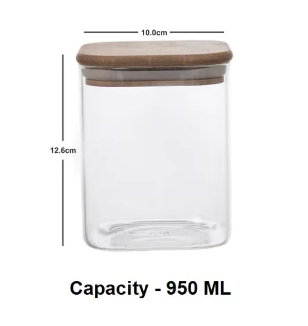 950_ML_Borosilicate_Glass_Jars_with_Silcone_Seal_Airtight_Bamboo_Lids_Tea_Container_Clear_Kitchen_Storage_Jar_with_Bamboo_Shelf_Kitchen_Canister_Set,_Clear