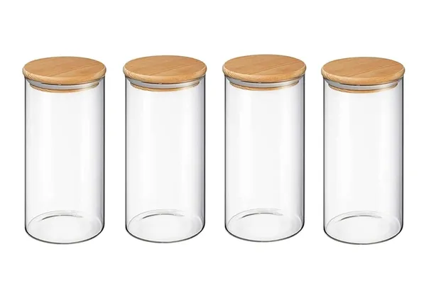 Pack_of_4,_Borosilicate_Glass_Jars_with_Bamboo_Wood_Air_Tight_Lids_Tea_Container_Clear_Kitchen_Storage_Jar_with_Bamboo_Shelf_Kitchen_Canister_Set,_450_ML,_Clear