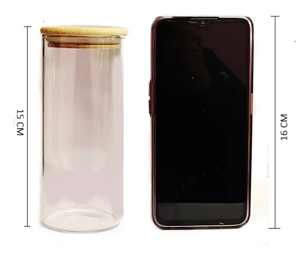 Pack_of_2,_Borosilicate_Glass_Jars_with_Bamboo_Wood_Air_Tight_Lids_Tea_Container_Clear_Kitchen_Storage_Jar_with_Bamboo_Shelf_Kitchen_Canister_Set,_450_ML,_Clear