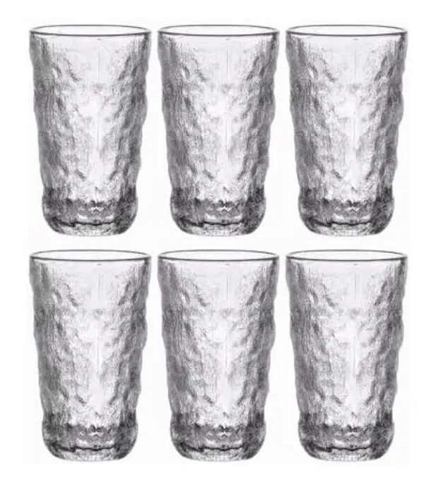 6_Pieces,_Frost_Glacier_Textured_Drinking_Glasses_Set_Embossed_Highball_Glasses_-_Thick_Walled_Water_Tumbler_for_Cocktail,_Juice,_Water,_Mixed_Drinks,_Beer_and_Coffee,305_ML_Each