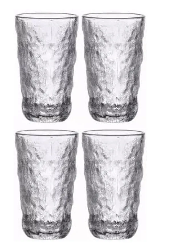 4_Pieces,_Frost_Glacier_Textured_Drinking_Glasses_Set_Embossed_Highball_Glasses_-_Thick_Walled_Water_Tumbler_for_Cocktail,_Juice,_Water,_Mixed_Drinks,_Beer_and_Coffee,305_ML_Each