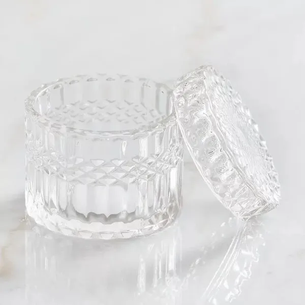 Glass_Candy_Jar_Dish_with_Lid,_Decorative_Covered_Candy_Bowl,_Candle_Stand_Jar_for_Buffet,_Kitchen,_Home,_Office_Desk_(Set_of_1),_Clear