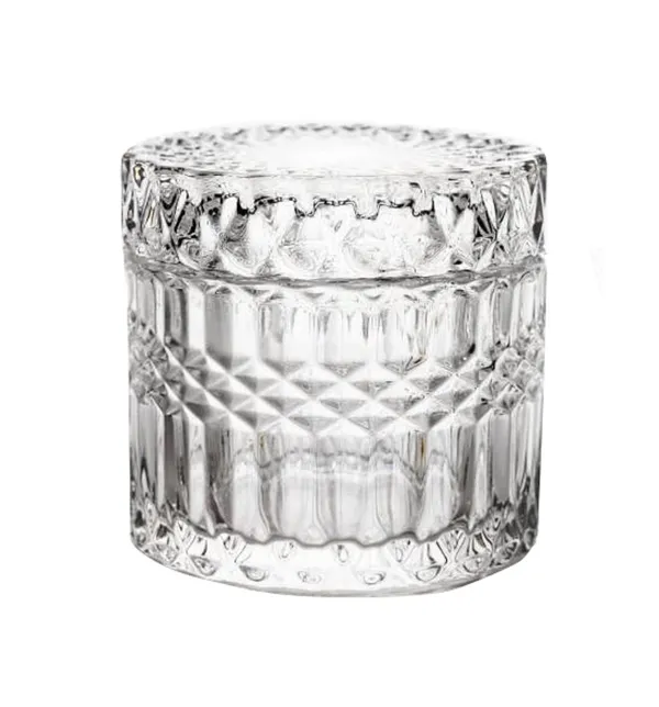 Glass_Candy_Jar_Dish_with_Lid,_Decorative_Covered_Candy_Bowl,_Candle_Stand_Jar_for_Buffet,_Kitchen,_Home,_Office_Desk_(Set_of_1),_Clear