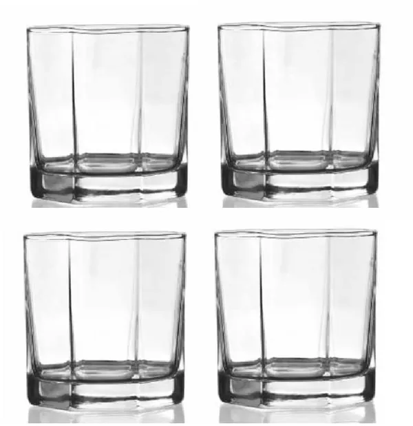 4_Pieces,_285_ML_Glass_Whiskey_Wine_Glass,_Polygonal_Clear_Glass_for_Whisky,_Cocktail,_Gift_for_Anniversary,_Wedding,_Housewarming,_Birthday