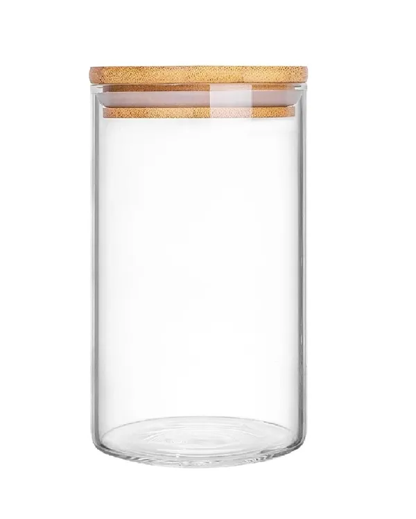1200_ML,_Borosilicate_Glass_Jars_with_Bamboo_Wood_Air_Tight_Lids_Tea_Container_Clear_Kitchen_Storage_Jar_with_Bamboo_Shelf_Kitchen_Canister_Set,_1.2_Liter,_Clear