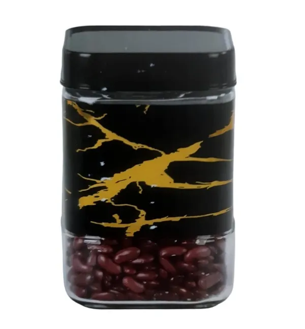 950_ML_Airtight_Glass_Jar_Food_Storage_Kitchen_Container_Set_with_Stainless_Steel_Cover_Visible_Rectangular_Canister_Set_Glass_&_Airtight_Lid,_Black