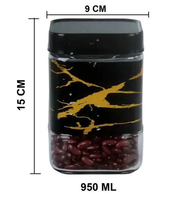 950_ML_Airtight_Glass_Jar_Food_Storage_Kitchen_Container_Set_with_Stainless_Steel_Cover_Visible_Rectangular_Canister_Set_Glass_&_Airtight_Lid,_Black