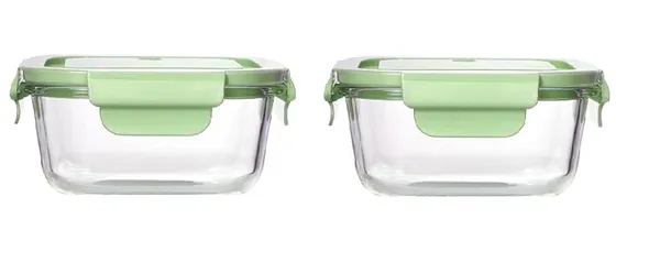 2_Pieces,_350_ML_Microwave_Safe_Square_Borosilicate_Glass_Food_Storage_Oven_Safe_Container_Set_with_Airtight_Lid_Microwave_Safe_Tiffin_Bowl,_Glass_Serving_Bowl