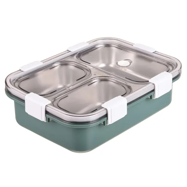 750_ML_Leak_Proof_Stainless_Steel_Lunch_Box_3_partition_Spill_Proof_Tiffin_Box_Adult_Office_Worker_School_Lunch_Box,_Green