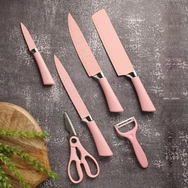 _Set_of_6_Stainless_Steel_Knives_Set_Including_Peeler_and_Scissor_Kitchen_Cutlery_Knives_Set_with_Box_-_Set_of_6_Pieces,_Pink