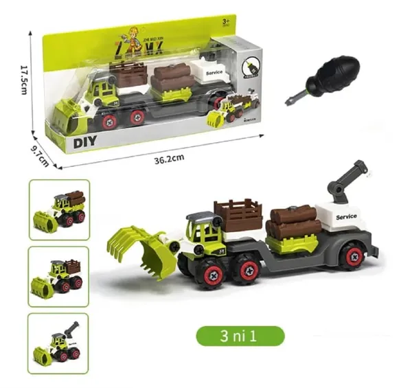 DIY_Take_Apart_3_in_1_Farm_Truck_Construction_Set,_Building_Vehicle_Play_Set_with_Screwdriver,_Kids_STEM_Toys_Including_Assembly_Disassembly_Farm_Tractor