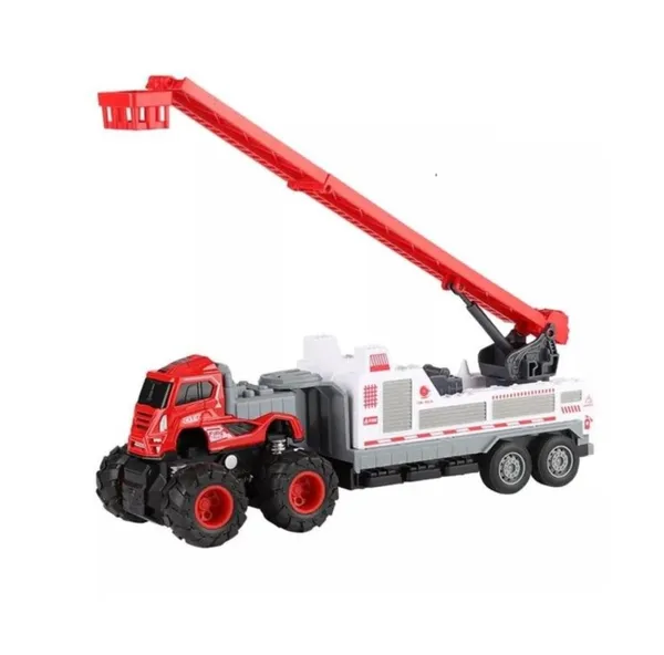 Inertia_Friction_Powered_1:43_Scale_4_X_4_Big_Wheel_Metal_Die_Cast_Fire_Brigade_Rescue_Ladder_Truck_-_10_Inches,_Extendable_Ladder,_Red