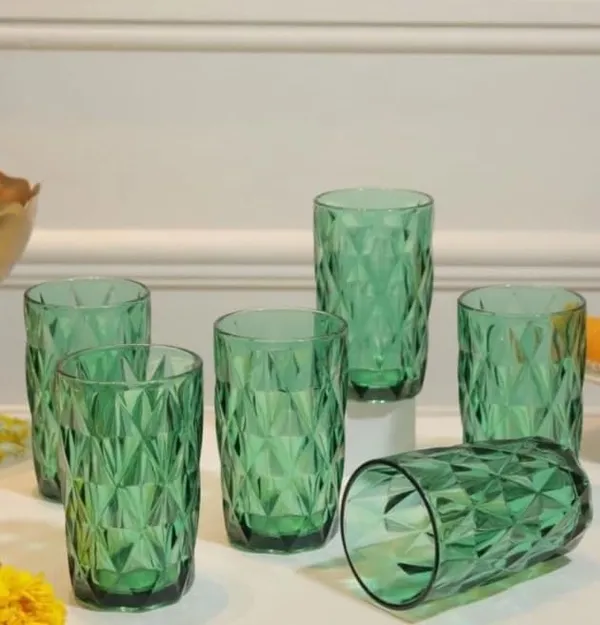 2_Pieces,_Geometric_Design_Drinking_Glasses_Set_Tumbler_Glasses_-_Thick_Walled_Green_Tumbler_for_Cocktail,_Juice,_Water,_Mixed_Drinks,_Beer_and_Coffee,_400_ML_Each