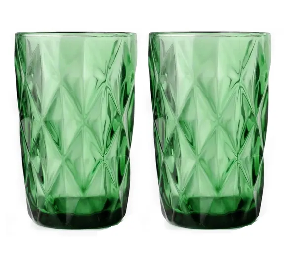 2_Pieces,_Geometric_Design_Drinking_Glasses_Set_Tumbler_Glasses_-_Thick_Walled_Green_Tumbler_for_Cocktail,_Juice,_Water,_Mixed_Drinks,_Beer_and_Coffee,_400_ML_Each