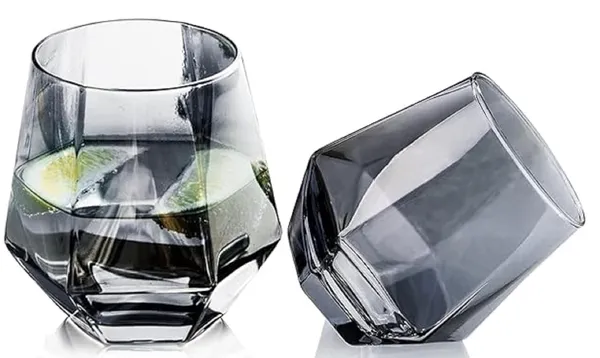 310_ML_Each_Ion_Silver_Black_Tumbler_Whiskey_Whisky_Glass,_Glassware_for_Wiskey,_Cocktail,_Gift_for_Anniversary,_Wedding,_Housewarming,_Birthday,_2_Pieces,_Black