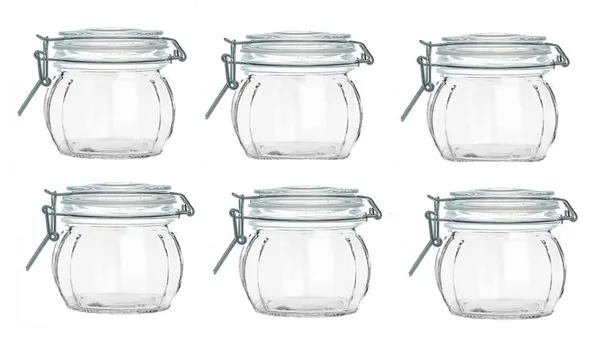 500_ML,_Airtight_Pop_Jar_Storage_Glass_Container_with_SS_Clip_Airtight_Lid_-_Grocery_Jar,_Cookie_Jar,_Candy_Jar,_Multipurpose_Kitchen_Container_Glass_Jar_Fancy_Cashew_Jar,_6_Piece,_Clear