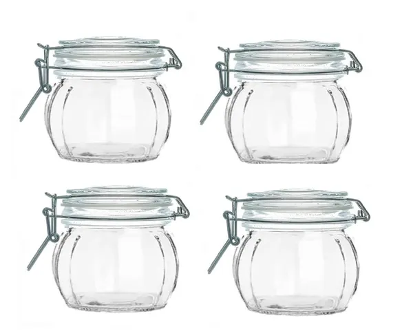 500_ML,_Airtight_Pop_Jar_Storage_Glass_Container_with_SS_Clip_Airtight_Lid_-_Grocery_Jar,_Cookie_Jar,_Candy_Jar,_Multipurpose_Kitchen_Container_Glass_Jar_Fancy_Cashew_Jar,_4_Piece,_Clear