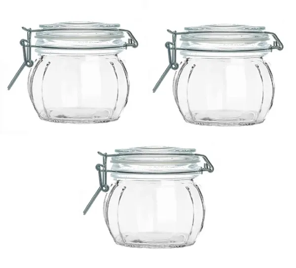 500_ML,_Airtight_Pop_Jar_Storage_Glass_Container_with_SS_Clip_Airtight_Lid_-_Grocery_Jar,_Cookie_Jar,_Candy_Jar,_Multipurpose_Kitchen_Container_Glass_Jar_Fancy_Cashew_Jar,_3_Piece,_Clear