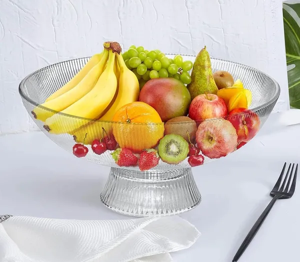 10_Inch_Flutted_Glass_Fruit_Plate_Fruit_Bowl_for_Dinning_Table_Home_Kitchen_Desktop_Decoration,_Clear