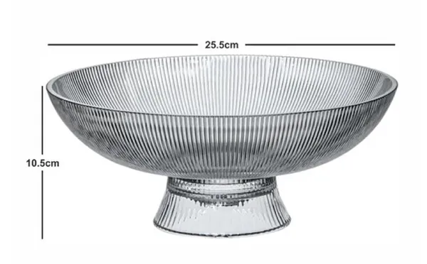 10_Inch_Flutted_Glass_Fruit_Plate_Fruit_Bowl_for_Dinning_Table_Home_Kitchen_Desktop_Decoration,_Clear