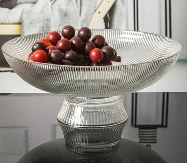 10_Inch_Flutted_Glass_Fruit_Plate_Fruit_Bowl_for_Dinning_Table_Home_Kitchen_Desktop_Decoration,_Clear