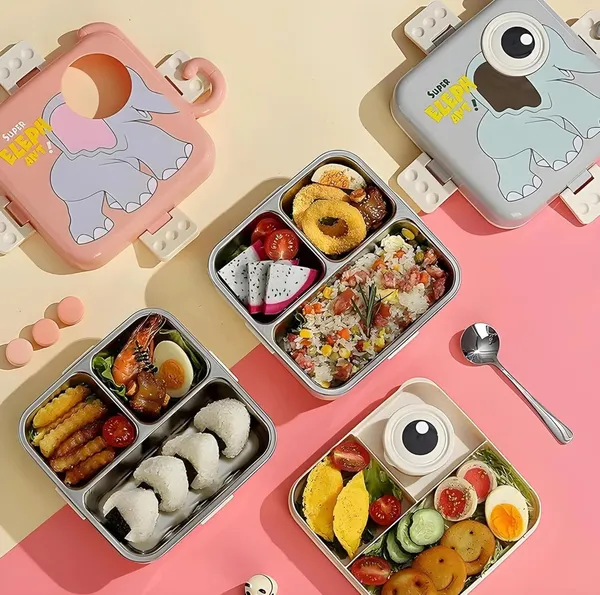 3_Compartment_Leak_Proof_1120_ML_Leak_Proof_Stainless_Steel_Lunch_Box_2_Level_Spill_Proof_School_Picnic_Tiffin_Lunch_Box,_Elephant_Grey