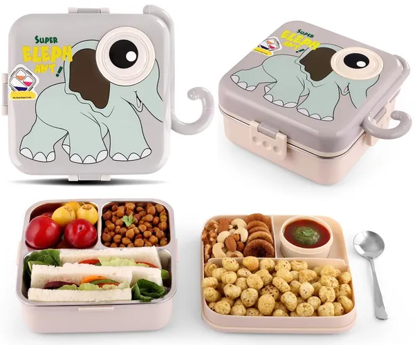 3_Compartment_Leak_Proof_1120_ML_Leak_Proof_Stainless_Steel_Lunch_Box_2_Level_Spill_Proof_School_Picnic_Tiffin_Lunch_Box,_Elephant_Grey
