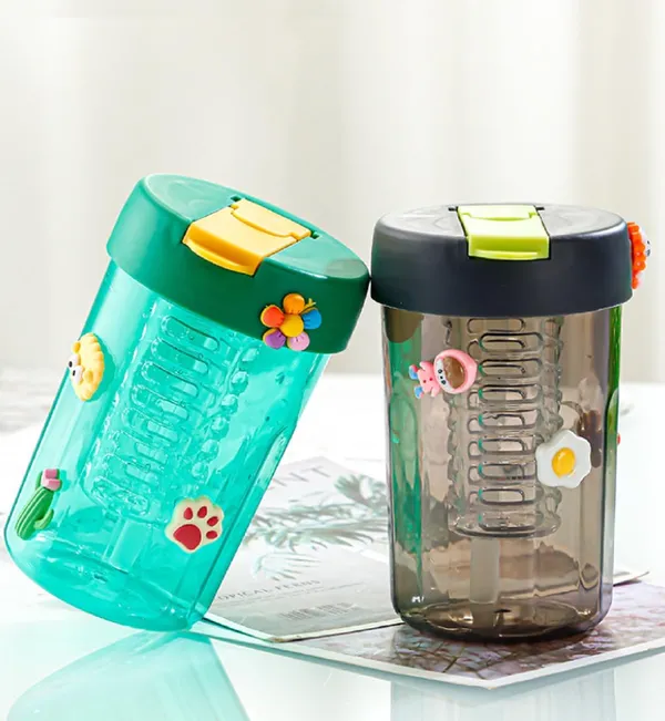 400_ML_Cute_Infuser_Sipper_Mug_Bottle_with_Silicon_Straw,_BPA_Free_Fruit_Infuser_Bottle_for_Kids_Leak_Proof_Bottle_for_Kids,_Green