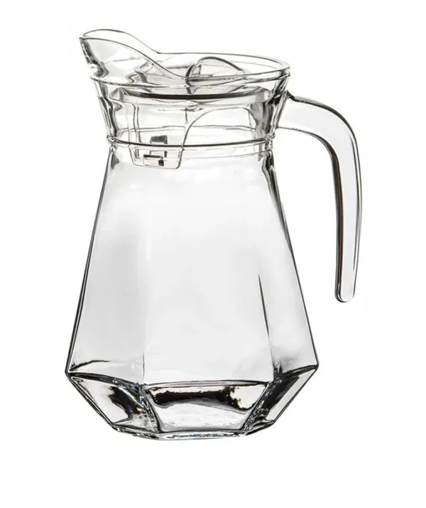 _1400_ML_Glass_Jug_Pitcher_with_Plastic_lid,_iced_Tea_Pitcher_Water_jug_hot_Cold_Water_ice_Tea,_Milk_and_Juice_Beverage_Carafes_1.4_LTR,_1_Piece,_Transparent
