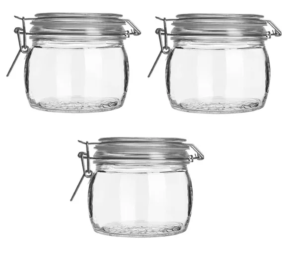 500_ML_Airtight_Pop_Storage_Glass_Container_With_SS_Clip_Lid_-_Multipurpose_Kitchen_Jar_for_Grocery,_Cookies,_Candy,_Cashews_-_3_Pieces