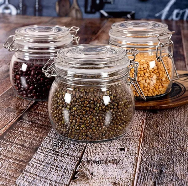 500_ML,_Airtight_Pop_Jar_Storage_Glass_Container_with_SS_Clip_Airtight_Lid_-_Grocery_Jar,_Cookie_Jar,_Candy_Jar,_Multipurpose_Kitchen_Container_Glass_Jar_Cashew_Jar,_2_Pieces