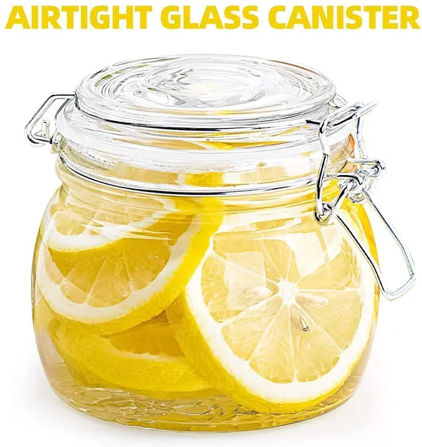 500_ML_Airtight_Pop_Storage_Glass_Container_With_SS_Clip_Lid_-_Multipurpose_Kitchen_Jar_for_Grocery,_Cookies,_Candy,_Cashews_-_4_Pieces