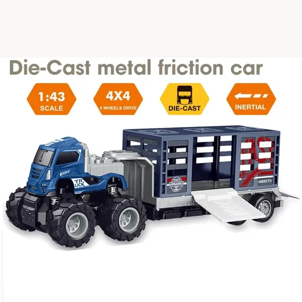 Inertia_Friction_Powered_Metal_Diecast_1:43_Scale_Animal_Transort_Farm_Tractor_Toy,_Big_Wheel_Truck_Cargo_Truck,_Blue