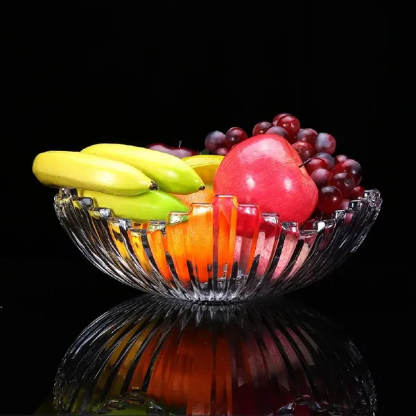 12_Inch_Decorative_Glass_Salad_Fruit_Bowl_Dinner_Table_Wedding_Home_D�cor_Bowl_for_Fruit,_Snack,_Dessert,_and_Candy_Dishes_or_Nuts,_Clear