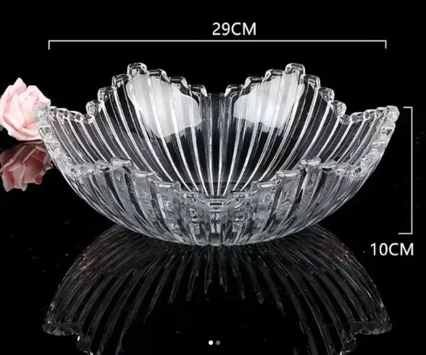 12_Inch_Decorative_Glass_Salad_Fruit_Bowl_Dinner_Table_Wedding_Home_D�cor_Bowl_for_Fruit,_Snack,_Dessert,_and_Candy_Dishes_or_Nuts,_Clear