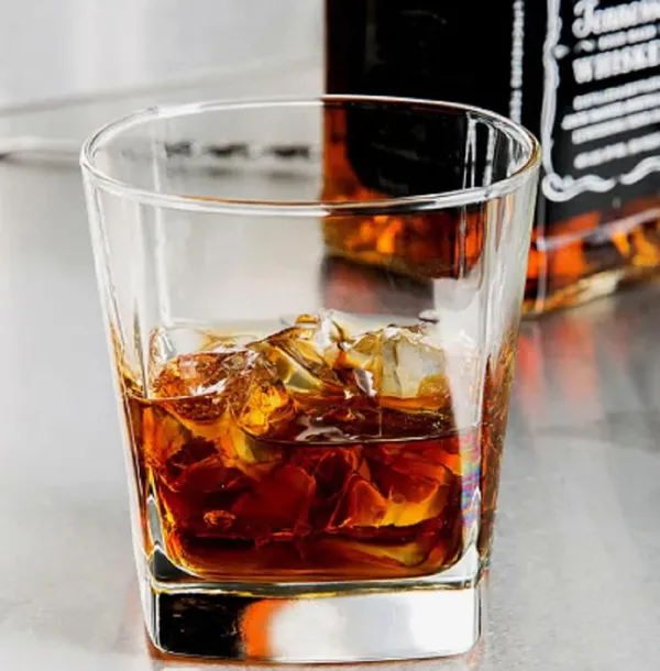 290_ML_Whisky_Juice_Water_Tumbler_Glass_Cup_Mug_Set_Liquor_Whiskey_Square_Bottom_Glass,_Pack_of_6,_Clear