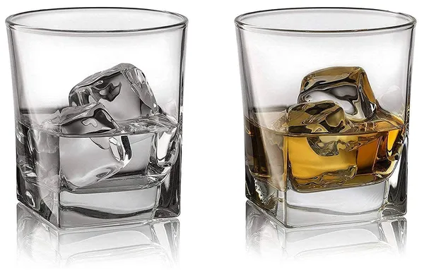 290_ML_Whisky_Juice_Water_Tumbler_Glass_Cup_Mug_Set_Liquor_Whiskey_Square_Bottom_Glass,_Pack_of_6,_Clear