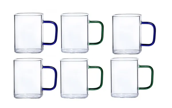 Pack_of_6,_230_ML_Heat_Resistant_Square_Glass_Tea_Cup_Juice_Microwave_Safe_Cold_Coffee_Color_Handle_Transparent_Mug_Drinkware_Ice_Coffee_Mug,_Multicolor