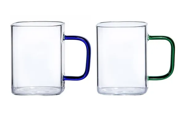 Pack_of_2,_230_ML_Heat_Resistant_Square_Glass_Tea_Cup_Juice_Microwave_Safe_Cold_Coffee_Color_Handle_Transparent_Mug_Drinkware_Ice_Coffee_Mug,_Multicolor