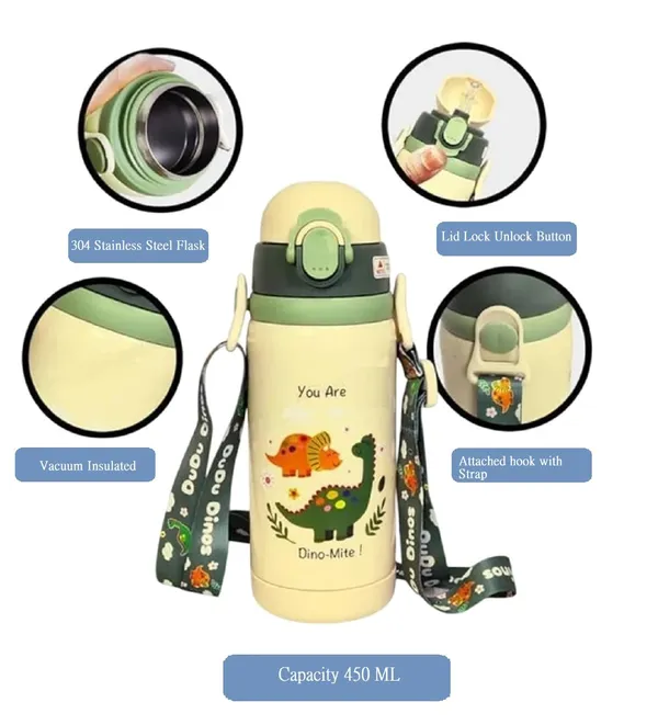 Cute_Dino_Theme_Hot_&_Cold_Vacuum_Insulated_Water_Bottle_for_Kids,_Double_Wall_Water_Bottle_with_Dual_Sipper_and_Wide_Mouth_lid_School_Bottle_for_Kids_Boys_Girls,_Green