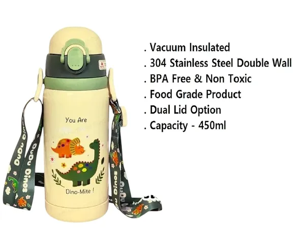 Cute_Dino_Theme_Hot_&_Cold_Vacuum_Insulated_Water_Bottle_for_Kids,_Double_Wall_Water_Bottle_with_Dual_Sipper_and_Wide_Mouth_lid_School_Bottle_for_Kids_Boys_Girls,_Green