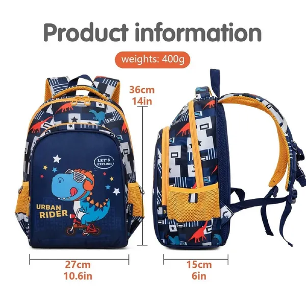 Cute_Dino_Theme_School_Bag_For_Boys_and_Girls,_14_Inches_LightWeight_Zippered_School_Bag_for_School_Students/Padded_and_Adjustable_Shoulder_Strap,_Children's_Travel_Bag,_Blue