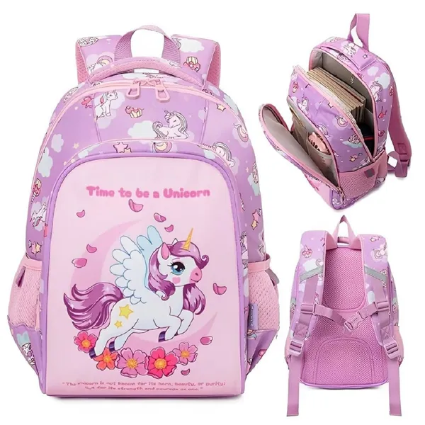Cute_Unicorn_Theme_School_Bag_For_Boys_and_Girls,_14_Inches_LightWeight_Zippered_School_Bag_for_School_Students/Padded_and_Adjustable_Shoulder_Strap,_Children's_Travel_Bag,_Pink