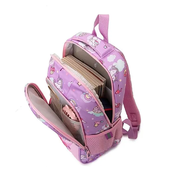 Cute_Unicorn_Theme_School_Bag_For_Boys_and_Girls,_14_Inches_LightWeight_Zippered_School_Bag_for_School_Students/Padded_and_Adjustable_Shoulder_Strap,_Children's_Travel_Bag,_Pink