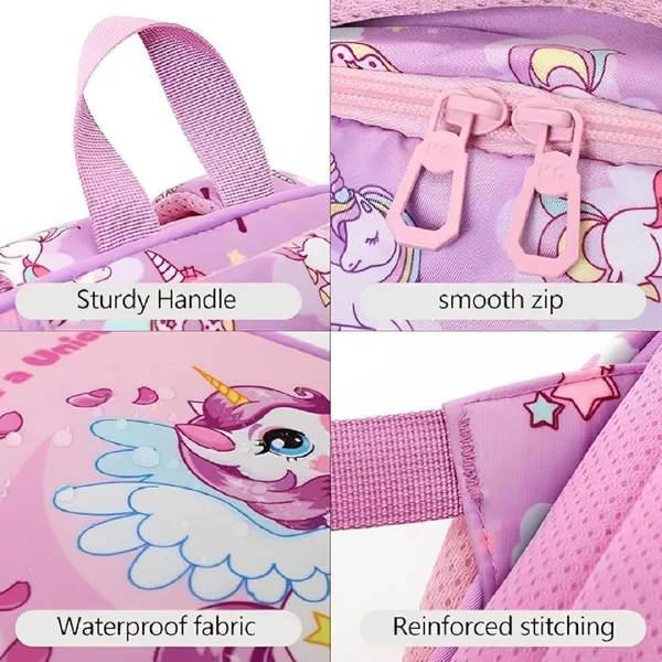 Cute_Unicorn_Theme_School_Bag_For_Boys_and_Girls,_14_Inches_LightWeight_Zippered_School_Bag_for_School_Students/Padded_and_Adjustable_Shoulder_Strap,_Children's_Travel_Bag,_Pink